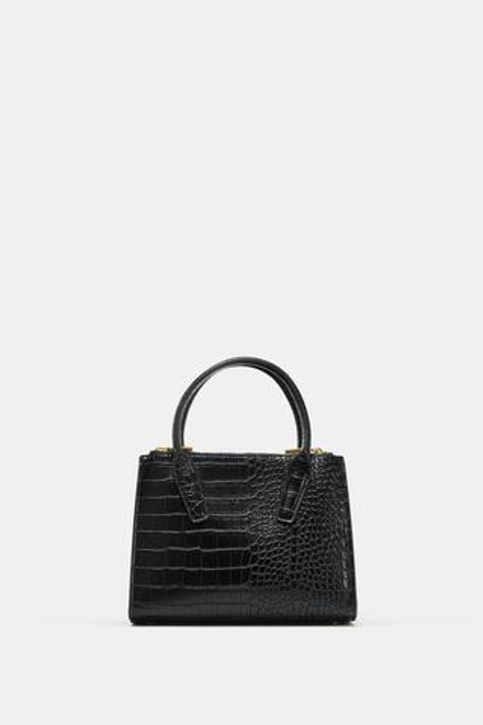 ZARA МИНИ-СУМКА С ТИСНЕНИЕМ, ЧЕРНЫЙ