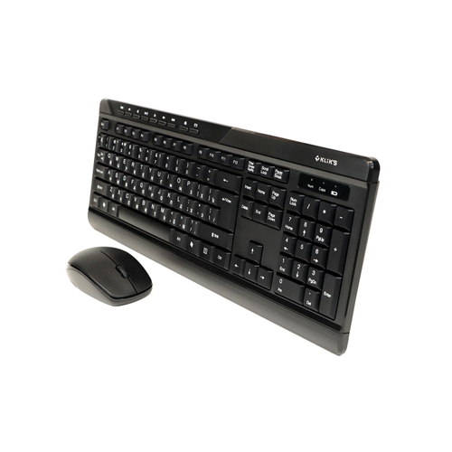 Клавиатура + мышь беспроводная KLIKS 301KMW, 1000dpi, черный, Retail, мембранная, радиоканал (LW-301KMW)
