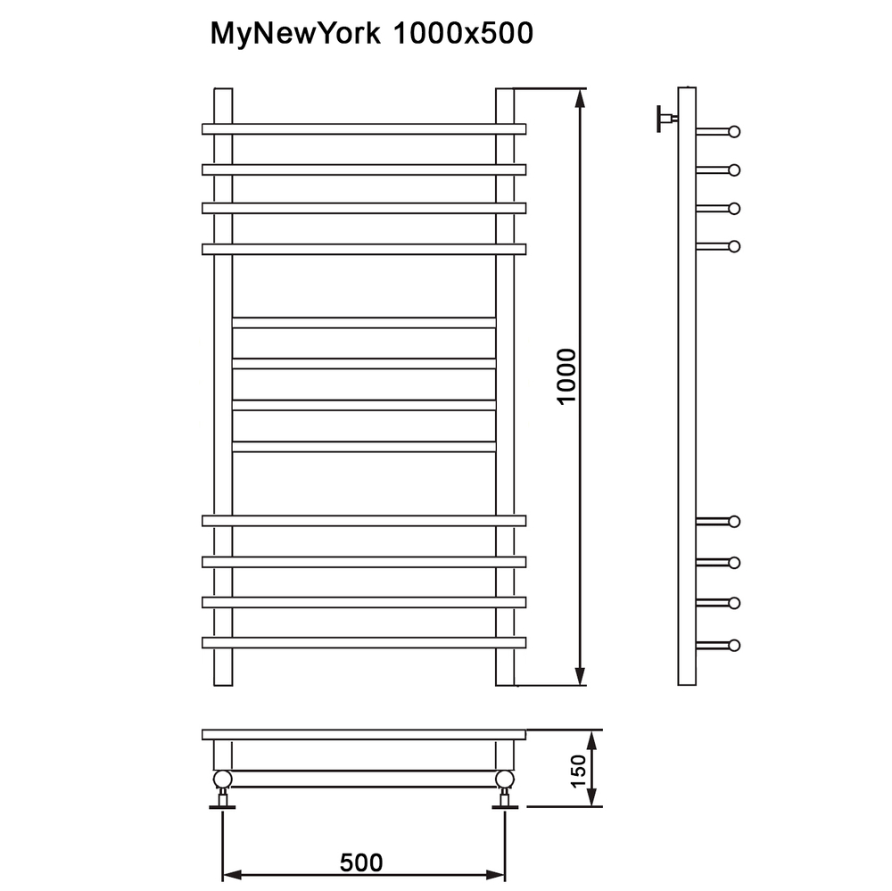Полотенцесушитель MYFREA My New York 100/50, (1 шт)