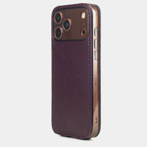 Чехол для iPhone 17 Pro - кожа козы, фиолетовый