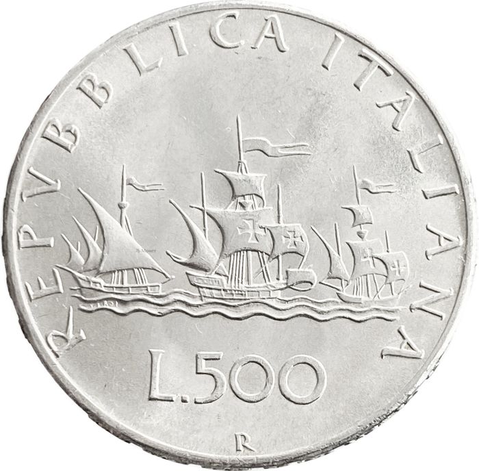 500 лир 1966 Италия. Корабли Колумба