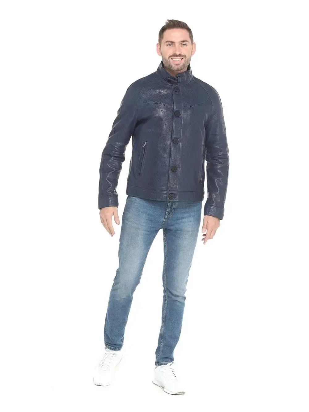 Мужская кожаная куртка / натуральная кожа ягненка / Турция