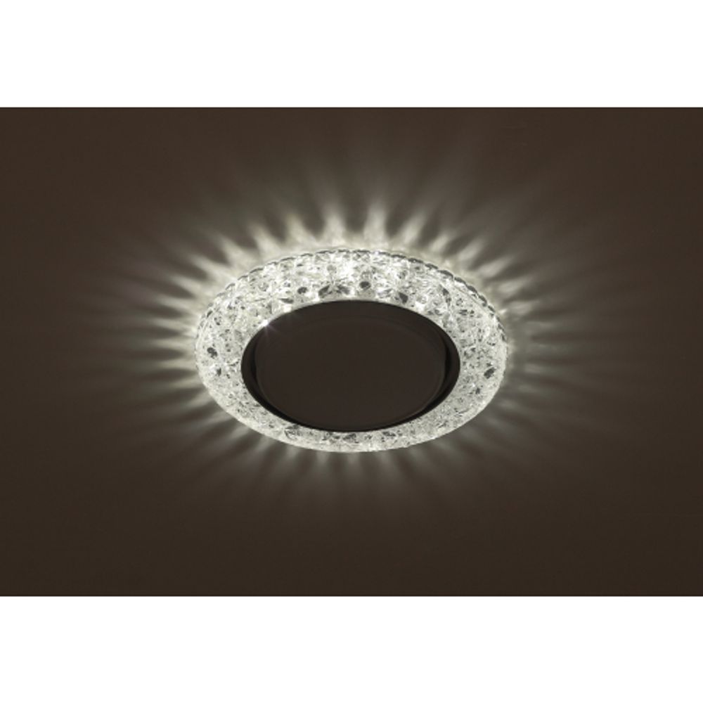 Светильник встраиваемый cо светодиодной подсветкой ЭРА DK LD25 SL/WH под лампу GX53 прозрачный