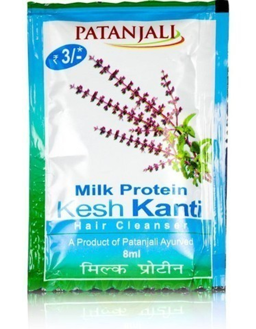 Шампунь Patanjali Kesh Kanti Milk Protein, восстановление поврежденных и окрашенных волос, 8 мл.