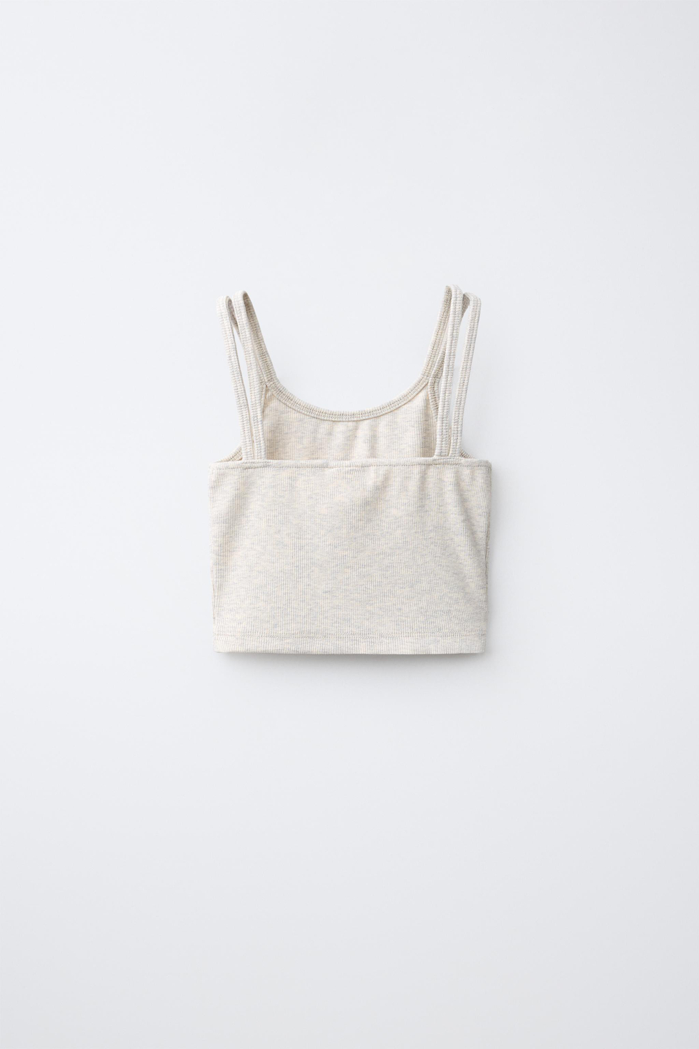 ZARA КОМПЛЕКТ В РУБЧИК ИЗ ТОПА И ПРЯМЫХ БРЮК, СЕРЫЙ МЕЛАНЖ