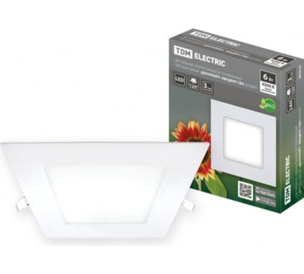 Светильник светодиодный СВО Даунлайт 6Вт 6500К ультратонкий встраиваемый TDM