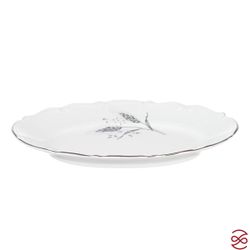 Блюдо овальное плоское 22 см Repast Серебряные колосья
