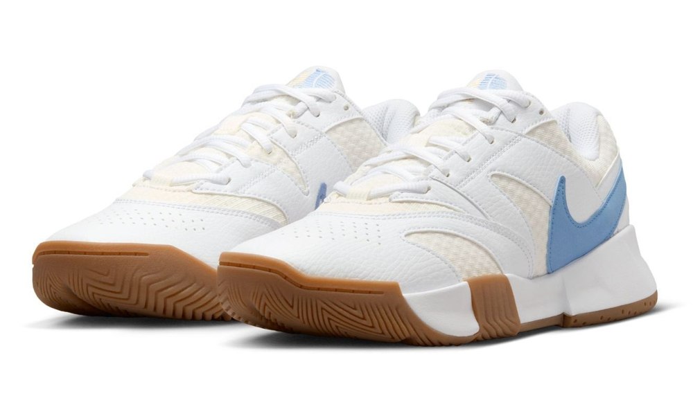 Женские Кроссовки теннисные Nike Court Lite 4 - white/light blue/sail/gum light brown