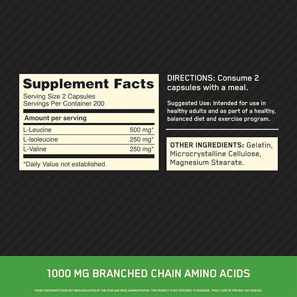 Optimum Nutrition, BCAA 1000, 400 капсул