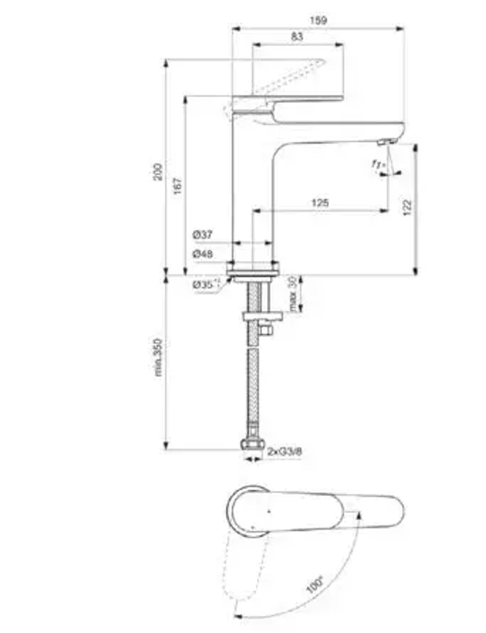 Смеситель для раковины CERAFINE O NUOVO BD770AA