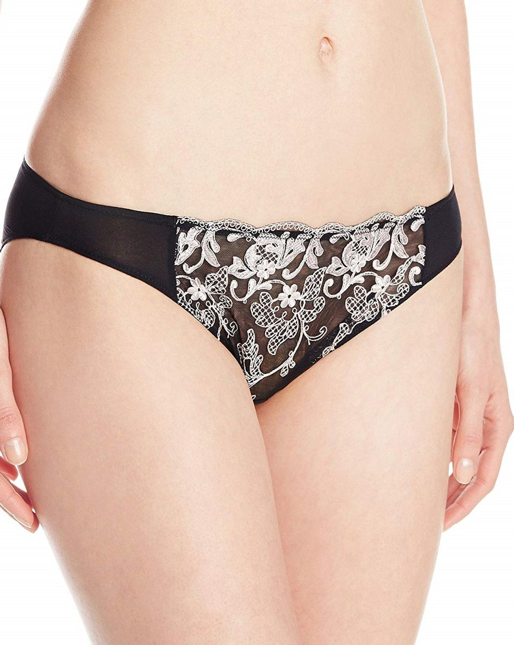 Кокетливые трусы-бикини с низкой посадкой (Размер: L) (Цвет: черный)