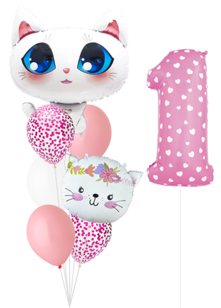 Набор шаров Котику годик, розовый | 0014