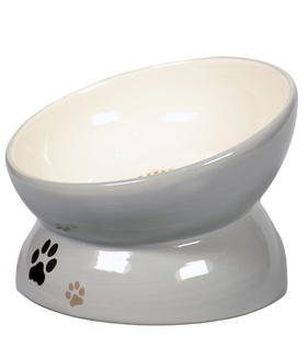 Mr.Kranch Миска керамическая для кошек на подставке 120мл, серая