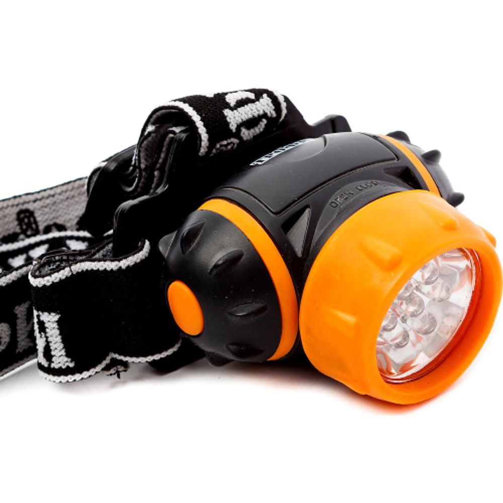 Фонарь налобный светодиодный Трофи TG7 на батарейках мощный яркий 4 режима оранжево-черный | Налобные фонари