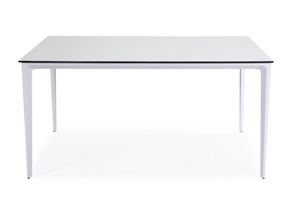 "Малага" обеденный стол из HPL 140х80см, цвет молочный, каркас белый