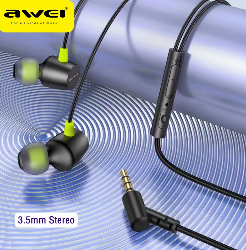 Наушники проводные с микрофоном Stereo Awei L5