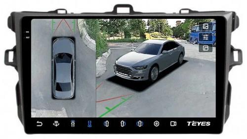 Магнитола для Toyota Corolla 150 2006-2013 (рамка тип 1) - Teyes CC3-2K-360 монитор 9.5" 2K QLED на Android 10, Быстрая, CarPlay, 4G SIM-слот, 4 камеры в комплекте