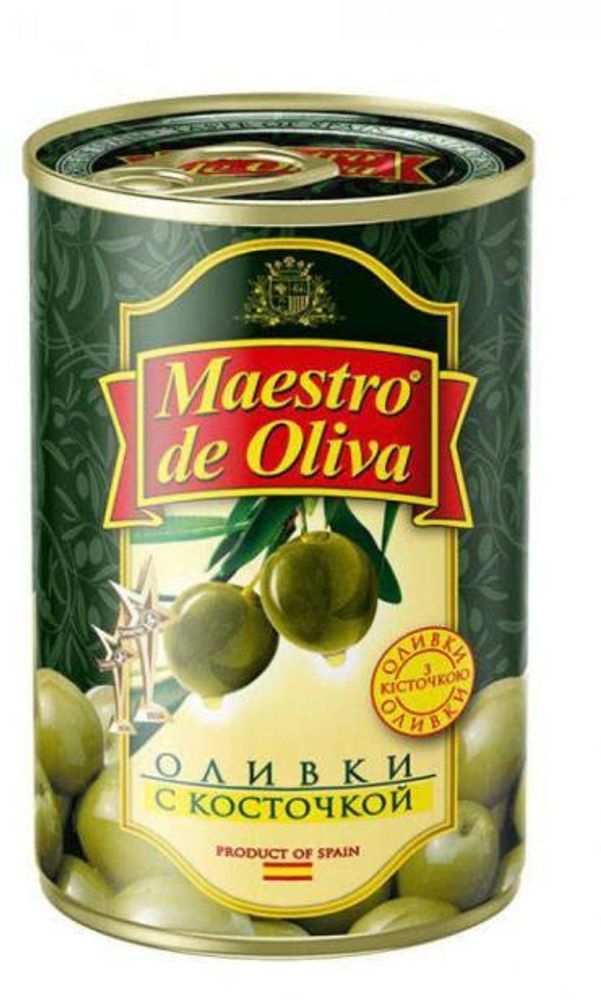Оливки зеленые с косточкой, Маэстро дэ Олива, 300 гр