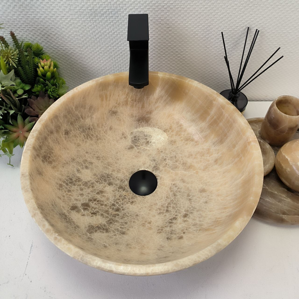 Раковина из оникса Bowl Grey TinLip BO-63029 45*45*17 42