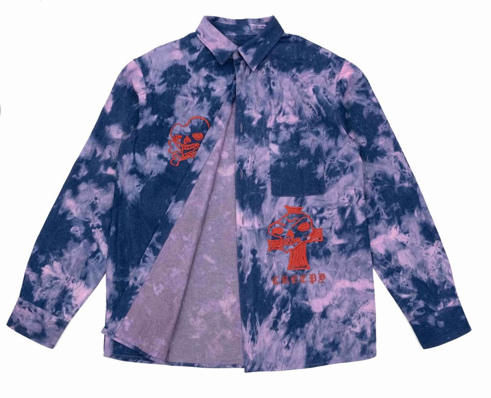 Рубашка Creepy Clothing Сердечная сине-фиолетовая