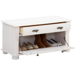 Скамья в прихожую Сюзанна из сосны, 91х42х46 см, белая обувница для хранения вещей и обуви в прихожей
