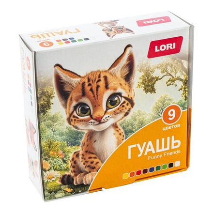 Гуашь 9цв 135мл FUNNY FRIENDS