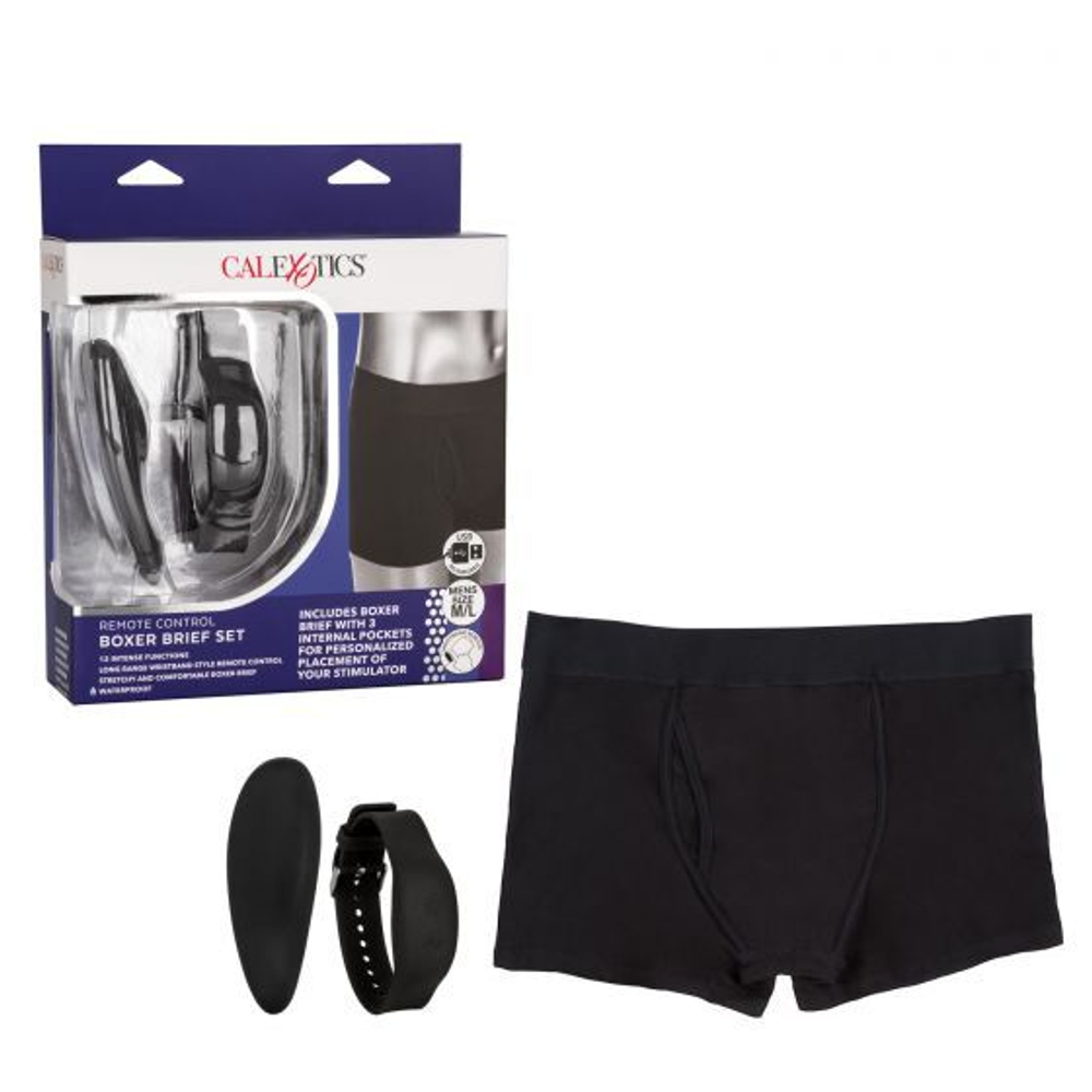 Трусы боксеры с вибромассажером Remote Control Panty Set M/L