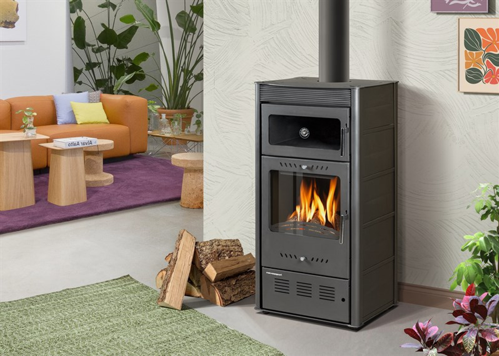 Печь-камин HOSSEVEN ROSE OVEN ANTHRACITE