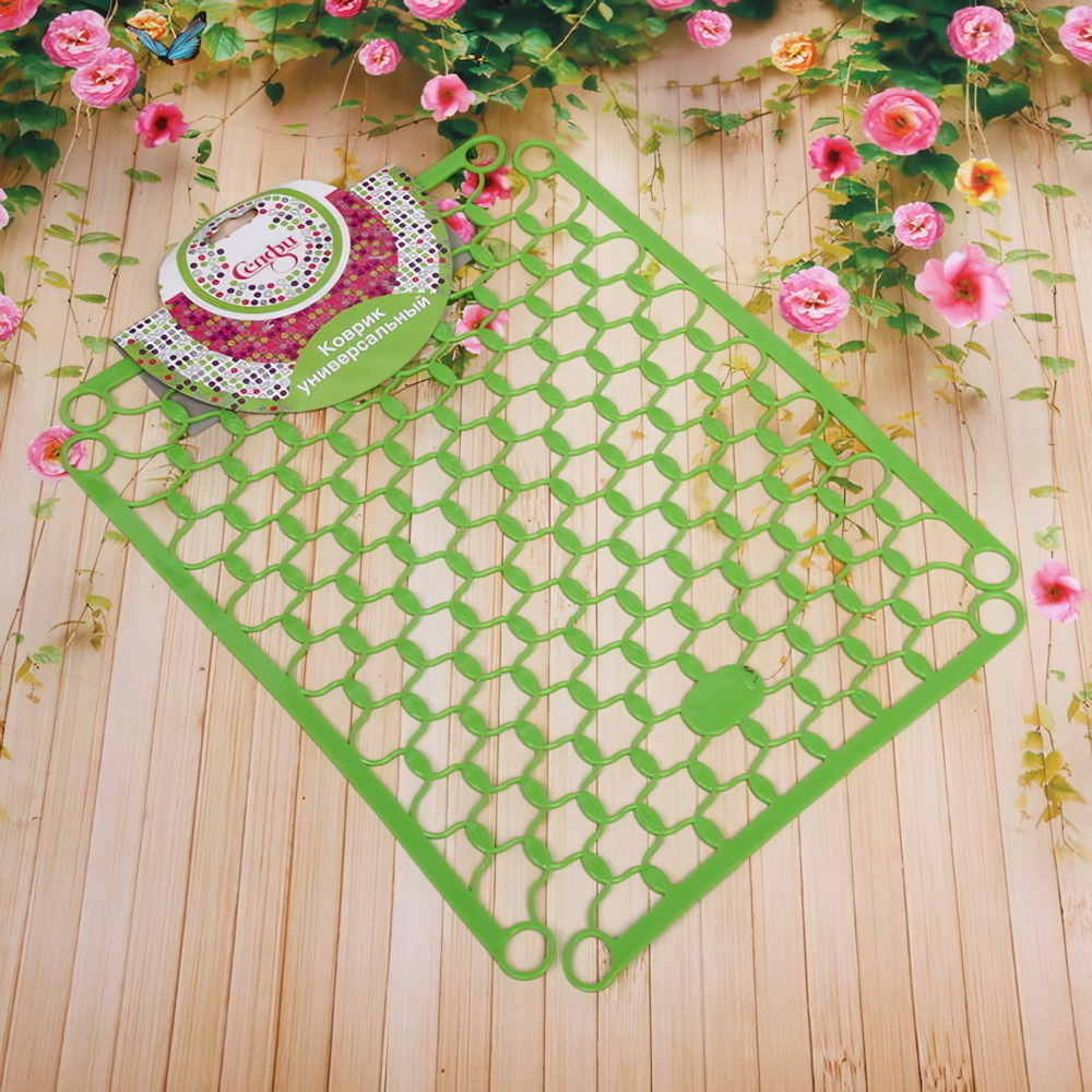 Коврик для раковины «Сеточка» 32*23см зеленый Селфи
