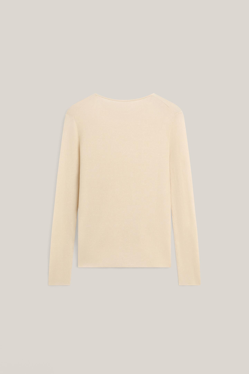 Massimo Dutti Шелковый топ с длинными рукавами - Limited Edition, светло-бежевый