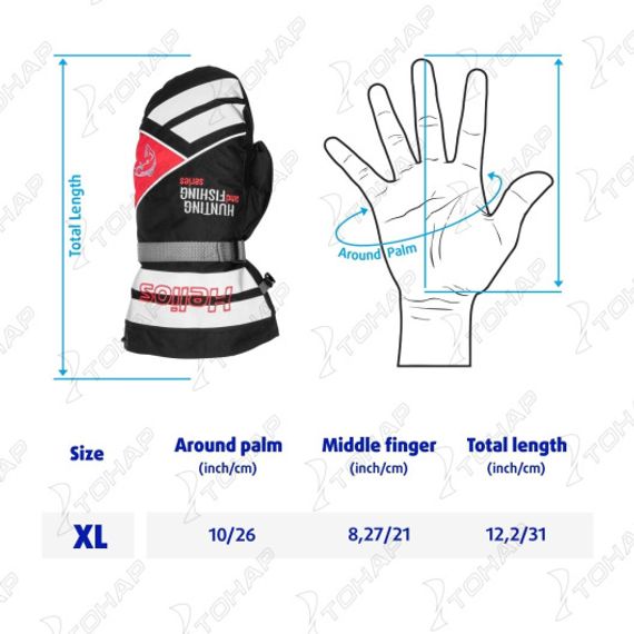 Рукавицы Helios Профессионал черный/красный, размер XL