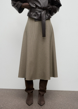 Юбка из смесовой шерсти с узором «гусиная лапка»