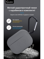 Чехол для наушников Airpods Pro Zibelinoс карабином grey