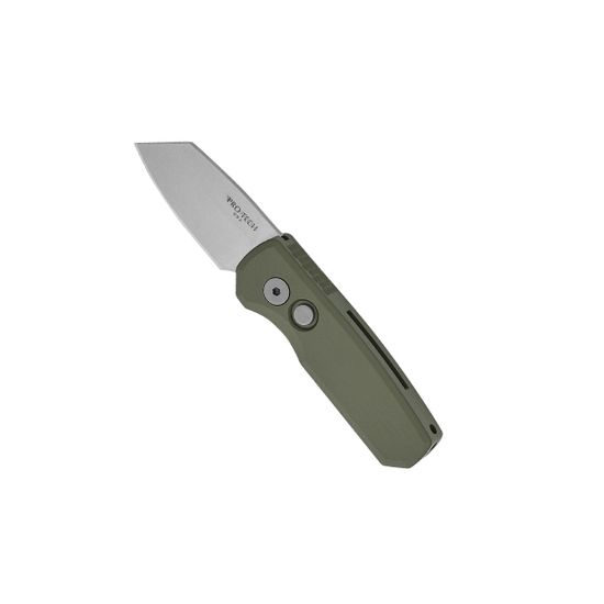 Нож Pro-Tech R5401-GREEN Runt 5 - нож автомат., зеленая алюм. рук-ть, стоунвош клинок, сталь 154CM