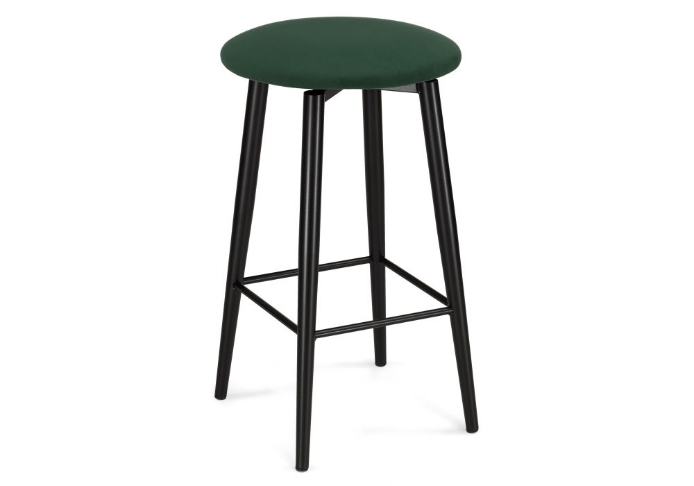 Полубарный стул Гангток крутящийся изумруд / черный матовый