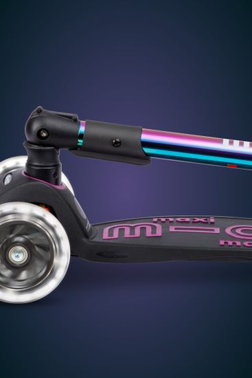 Самокат Maxi Micro Deluxe LED складной, неохром сиреневый