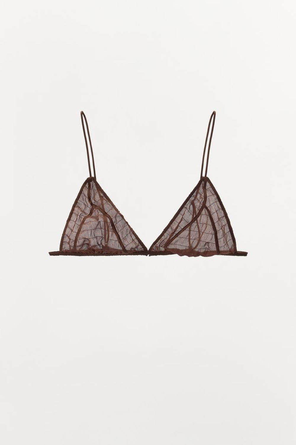 ZARA БРАЛЕТТ ИЗ ШЕЛКА С ФАКТУРНОЙ ОТДЕЛКОЙ, КОРИЧНЕВЫЙ