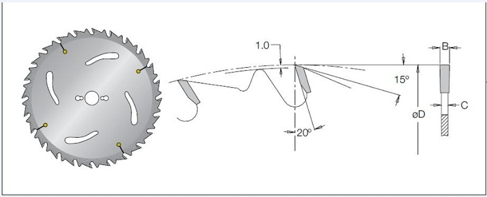 Пила Dimar по дереву D250x30x3,2 Z24 90100956