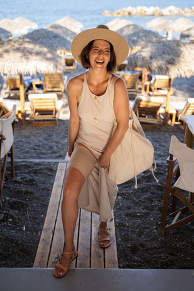 510 Satynowa opaska Beige Gabriella