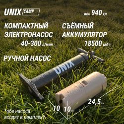 Надувная палатка UNIX Camp Sirius 4х3 зеленый (+ навес)