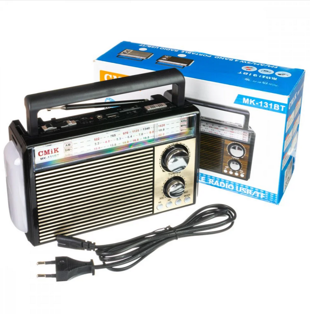 Радиоприемник с MP3 плеером,Bluetooth +фонарь MK-131BT