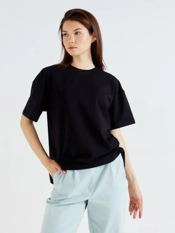 Футболка женская MINAKU: Оversize, цвет чёрный, р-р 50