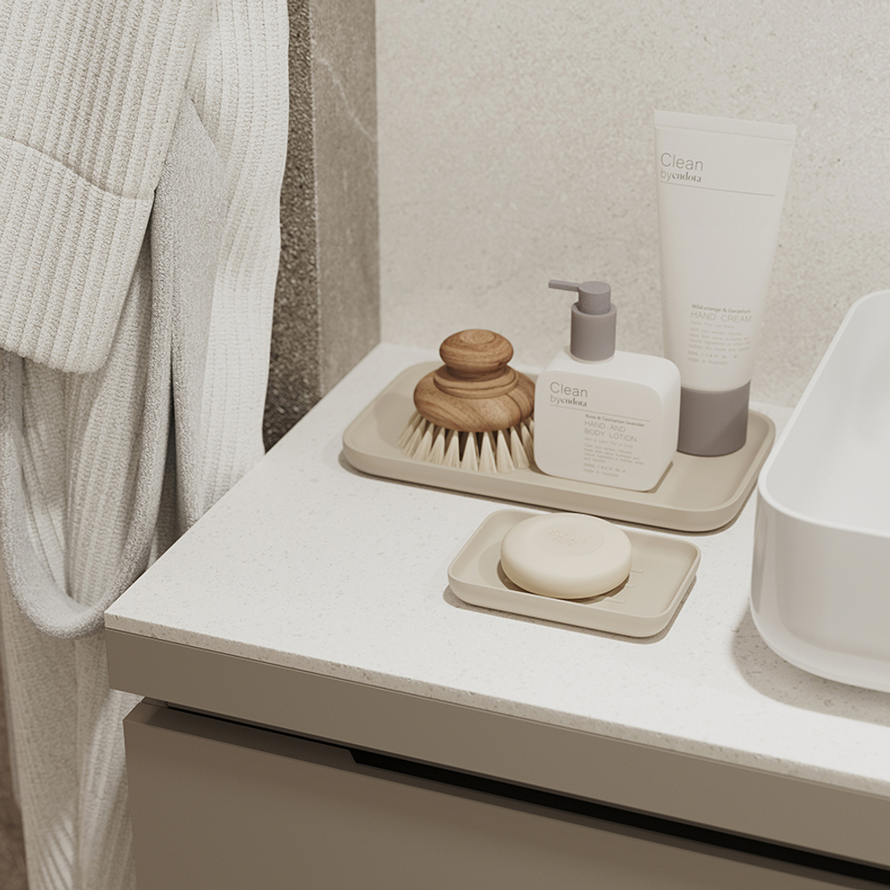 Мыльница slim, светло-серая