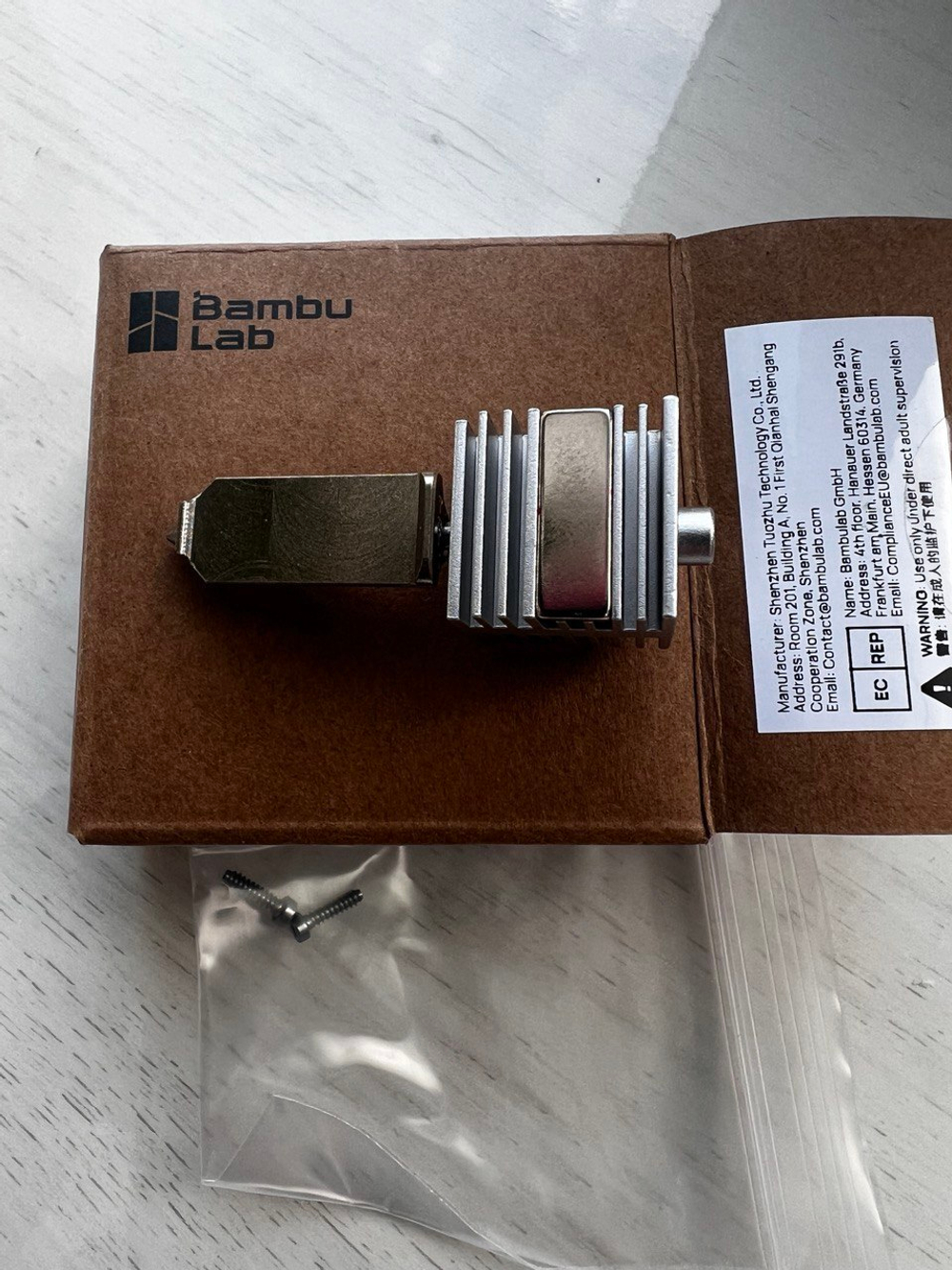 Хотэнд с соплом 0,2 мм из нержавеющей стали для 3Д принтера Bambu Lab A1/A1 mini (FAH018)
