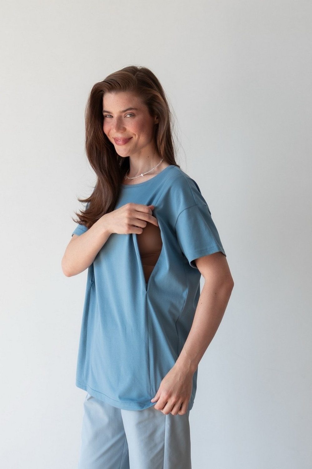 Футболка оверсайз, Пыльно-голубой