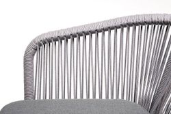 "Малага" обеденная группа на 6 персон со стульями "Марсель", каркас белый, роуп светло-серый