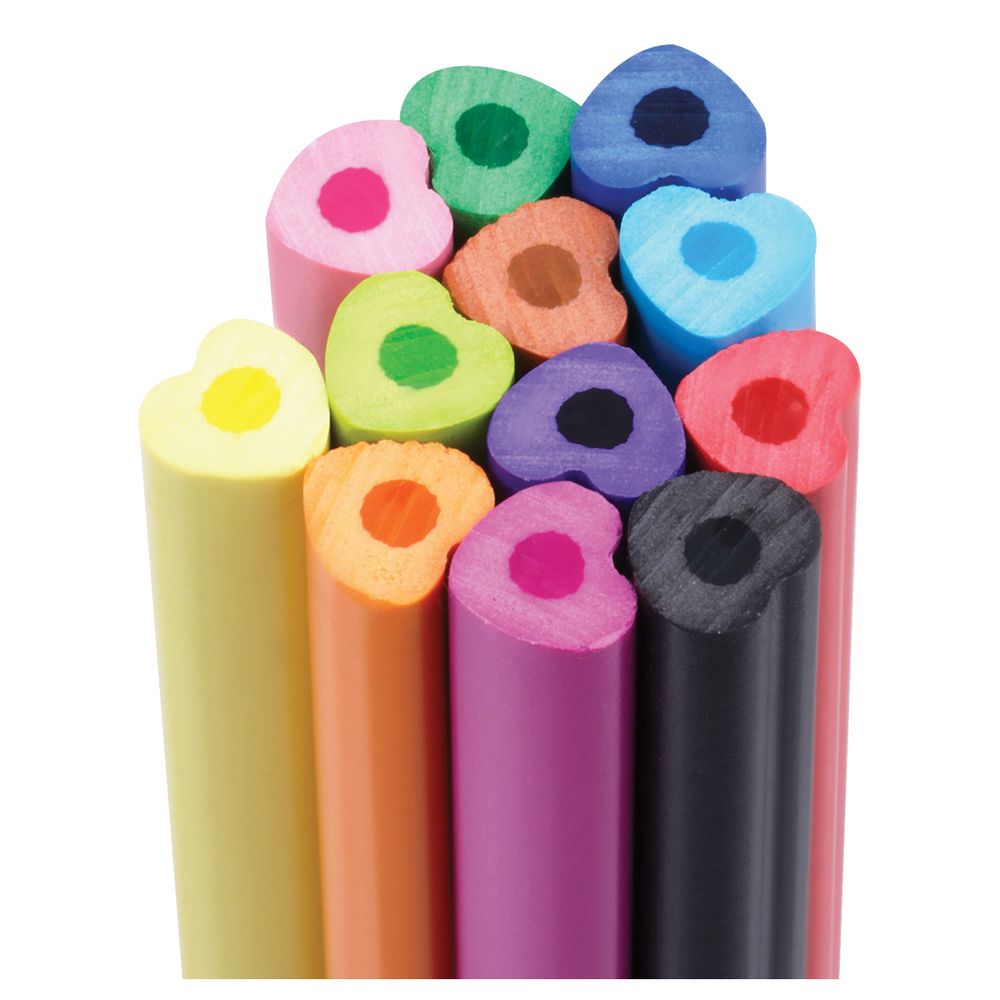 Карандаши цветные пластиковые Мульт-Пульти "Сердечко", 12цв., незаточен., европодвес