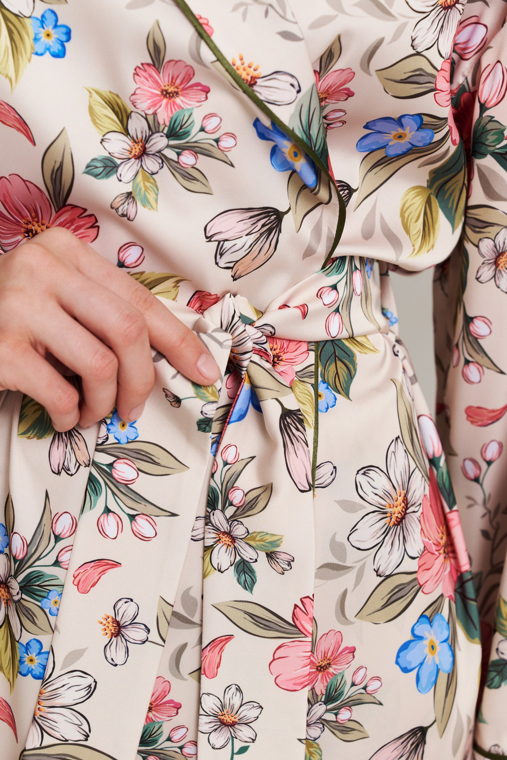 Пижамная блуза-кимоно с шалькой