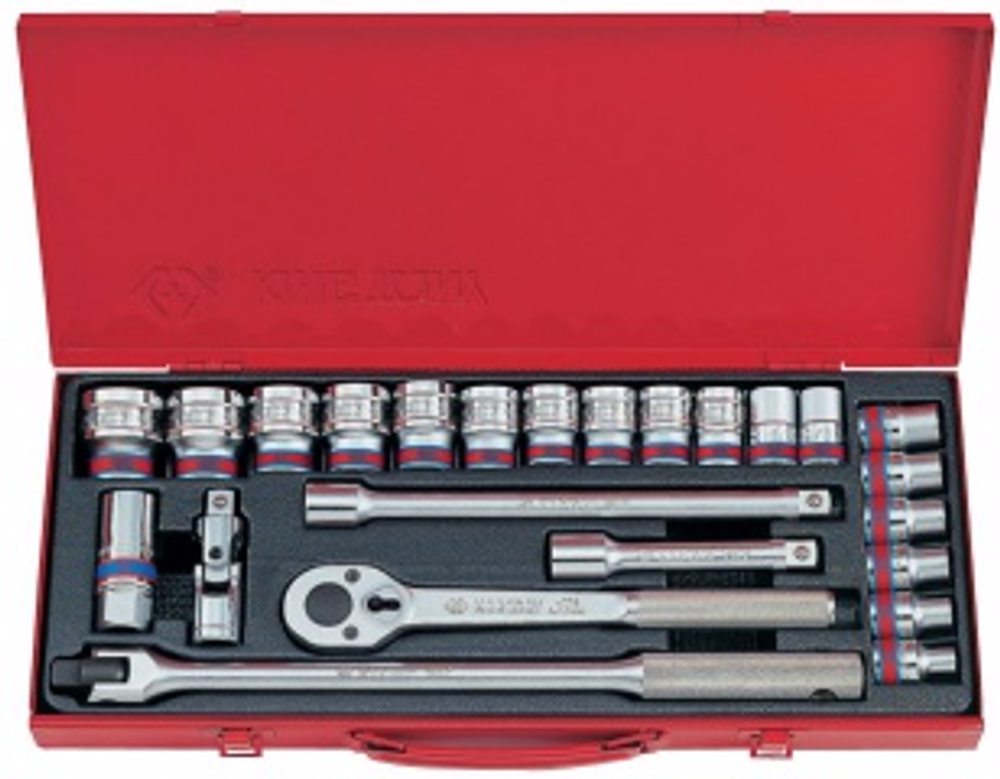 Набор торцевых головок с принадлежностями 1/2 двенадцатигранные, 24 предмета king tony 4032sr