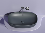 Умывальник чаша накладная овальная (цвет Темный Антрацит Матовый) Element 610x385x140мм